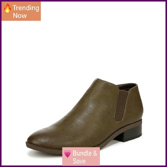 Women's Chelsea Boots Ankle Booties 1 Inch Heel Elastic Goring - Picture 2 of 8